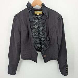 VTG Y2k Libertine for Target Ruffle Trim Cropped Jacket Women’s Medium M Goth